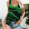 Czołgi damskie Summer Flower Foral Gradient 3D Drukuj TOP Kobiet Streetwear Y2K Tops Ogólnopolowy kamizelka świąteczna bez szyka na ramię