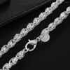 Catene in argento sterling 925 da 20-24 pollici 5MM Collana a catena con rubinetto per donna Uomo Moda Festa Accessori da sposa Gioielli Regali di Natale