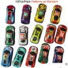 Voitures miniatures moulées sous pression Pl Back Racing Cars 10Pcs Véhicules de course moulés sous pression 3 pouces Couleur en métal léger comme livraison aléatoire Jouets Cadeaux Dh9Lv