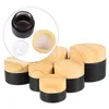 5g 10g 15g 20g 30g 50g Black Frosted Glass Jars Cosmetic Bottle Cream Container with Imitated Wood Grain Plastic Lids Xcgxr