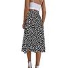 Röcke Sommer Lange Maxi Frauen Mode Einfache Weiß Schwarz Polka Dot Print Split Hohe Taille Sonne Wrap Eine Linie Weibliche 230427