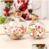 Juldekorationer 50st Golden Siery Transparent Ball Plastic Baubles Clear Fillable Xmas Tree Hanging Ornament Decor Toys Year Dh8vi