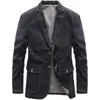 Męskie garnitury Blazers dżinsowe biznesowe kurtki Casual Jackets Classic Jackets Płaszcz Wysokiej jakości moda mężczyźni Blazer Rozmiar S4XL 230427