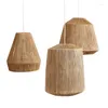 Pendant Lamps Japanese Retro Natural Rope Chandelier Modern Home Decoration Lights Bohemian Style Hanging