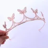 Hair Clips Butterfly Bride Zircon Alloy Crown Headwear Korean Simple Wedding Party Wholesale