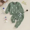Clothing Sets Toddler Kids Baby Boys Girls Christmas Clothes Sets Green Xmas Tree Print Long Sleeve Sweatshirts Pants Casual Outfits R231127