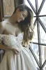 Yaz kısa parıltı payetli gelinlik çay uzunluğu kapalı omuz zarif kadınlar bridel önlükleri dantel aplikler parlak prenses gelin elbise 2024