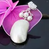 Naszyjniki wiszące 29 48 mm modne eleganckie eleganckie abalone słodkowodne koraliki perłowe Krótka prostota naszyjnika do tworzenia biżuterii DIY