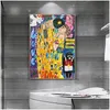 Paintings Abstract Oil Painting On Canvas Print Poster Classic Artist Gustav Klimt Kiss Modern Art Wall Pictures For Living Room Cua Dhc0J