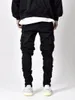 Men's Jeans Men's Solid Color Multi-pocket Skinny For Autumn And Winter