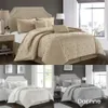 Blake Solid Parure de lit réversible 6 pièces, Queen, gris, toutes saisons, garnissage 100 polyester
