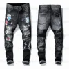 Qnpqyx new Mens Cool Rips retenge Designer Jeans Джинсы расстроенные разорванные байкерские байкерные сжисские мотоциклеты мотоциклете джинсовая джинсовая ткань.