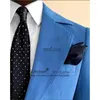 Herenpakken Elegent Koningsblauw Voor Heren Formeel Zakelijk Blazer Slim Fit Bruiloft Bruidegom Smoking 3-delig Jasje Vest Broek Terno Masculino