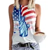 Women's Tanks Suitable Vest For Womens Crewneck Sleeveless Independence Day Print Tank Tops Slim Fit Basic T Shirts Beach Women