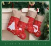 Cartoon Santa Claus Sock Linen Christmas Stocking Xmas Tree Ornaments Kid Candy Bag Festival Party Gift Decoration for Family ZZ