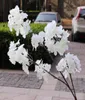装飾的な花の花輪白い色人工桜の花ウェディングアーチブリッジ装飾のための3つのフォーク偽の枝CEI3104972