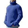 Herrenpullover Herren Solid Strick Rollkragenpullover Langarm Winter Strickwaren Top Pullover Farbpullover