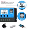 Słoneczny sterownik panelu słonecznego 12V/24 V 2USB 10A 20A 30A 40A 50A 60A SŁOFNOTOWY KONTROLA REGULATOR RÓŻNOŚCI PWM ŁADNOŚCI KONTROLOWEGO