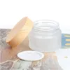 Frosted Glass Jar Skin Care Eye Cream Bottle Refillable Cosmetic Container Amber Brown Clear flaskor med inre foder och plastträ XGSW