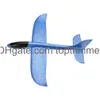 Nyhetsspeldelar Tillbehör 48 cm Big Size Hand Lansering Kasta Aircraft Airplane Glider DIY Inertial Foam Epp Plane Folor Blue Ambkh