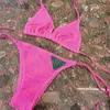 Vrouwen Sexy Bandage Biquinis Designer Driepuntsbikinis Groene Driehoek Lace Up Bh Badmode Zomer Strandfeest Badpak