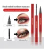 2 In 1 Eyeliner Mascara Lasting Waterproof Non-Smudge Quickily Drying Smooth Matte Black Liquid Eyeliner Pen Eye Makeup Cosmetic