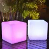 PE Plastic LED Cube Stool RGBW Wireless Hotel Decoration LED Furniture Waterproof Garden Glowing Stool Cube Remote Control Chair