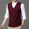 Heren Truien Trui Vest Heren Eenvoudig All-match V-hals Effen Mouwloos Heren Tops Basic Gezellige Koreaanse stijl Ins Vrije tijd Gebreid Maat S-4XL 231127