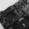 Pantalon pour hommes Cosplay Punk Jupe plissée Ceinture en cuir gothique Guerrier romain médiéval Kilt Métal Chian Asymétrie Costume d'Halloween noir