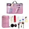 Cosmetische tassen Tote Bag voor vrouwen Dubbele ritsopslag Make -up Toiletartikelen Grote Nylon Travel Kit Insert Organisator Beauty