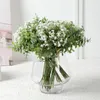 Flores decorativas de flores artificiais gipsophila eucalyptus folhas de bebê bouquet de bebê falso para mesa de casamento vaso de festa decoração