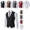 Mäns västar 2023 Höst/vintermetallkedja Slim Fit Business Vest Casual Suit