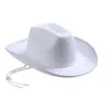 Berretti di stivali occidentali per uomini Cappello da cowboy bianco Wrapround Cow Boy