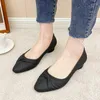 Dress Shoes Ladies Casual Slip-on Waterproof PVC Shallow Low Heel Pointed Toe Loafers Woman Work Footwear Pumps