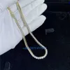 Klaar om 10K wit geel gouden tennisketting 3 mm 18 "20" 22 "GRE gecertificeerde Moissanite Diamond Gold Tennis Chain te verzenden