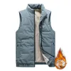 Herenvesten Herfst Winter Fleece Vest Jas Casual Warme Dikke Grote Lange Mouwloze Vest Losse 231127