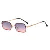 Sunglasses YOOSKE Small Frame Women 2023 Brand Designer For Female Metal Oval Sunglass Retro UV Protection