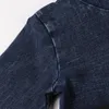 Robes de fille Robe de fille de fille manches longues enfants pour hiver décontracté enfants vêtements à capuche Denim noir