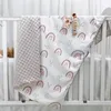 Одеяла пеленание детское унисекс, рожденная густой супер мягкой удобной радугой для детской кровати для малышей.