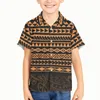 Camicie casual da uomo Boy Kid Polynesian Tribal Pohnpei Totem Tattoo Prints Ragazzi Maniche corte Top Boutique Button Down T-shirt Kids Tee