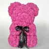 Ours de dessin animé 25cm, fleur artificielle, rose PE, cadeau de noël artificiel, cadeau de saint-valentin pour femmes, cadeau de vacances, 231127