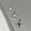 Stud Y2K Shinning Pentagram Star Stud Earring for Women Egirl 90sブラックホワイトピンクヘリックスピアスイヤボーンネイルジュエリーアクセサリー230426