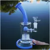 Smoking Pipes Unique Hookahs Matrix Birdcage Perc Heady Glass Bong Dome Percolators Chamber Oil Dab Rigs Purple Pink Green Water 14M Dh2Ni