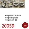 20059 S925 Bague En Argent Sterling Pour Toujours Croix Fleur Lettre Punk Hip Hop Réseau Rouge Personnalisé Simple Couple Style Amant Cadeau