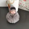 Nyckelringar söt plysch sovande baby docka nyckelring boll hänge bilar nyckelring kreativa kvinnor ryggsäck nyckelkedja kawaii flickor leksaker gåva