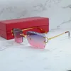 패션 컷 선글라스 남성 태양 유리 여자 세련된 와이어 C 럭셔리 디자이너 카르티 안경 드라이빙 야외 보호 안경 정사각형 선글라스 상자