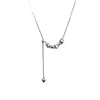 Pendentifs S925 Sterling Silver Tassel Full Diamond Collier Femme Haut de gamme All-Match Clavicule Chaîne Étincelante