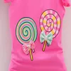 Strampler geboren Baby Mädchen Kleidung Set Schöne Lollipop Print Tops T-ShirtsBaby Shorts 2 STÜCKE Sommer Kleinkind Säuglingskleidung Outfits 230427