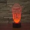 Luzes noturnas Rhino 7 Color 3D Lamp LED Gradiente Ilusão Luz de toque remoto Remitedores