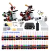 Complete Tattoo Gun Kit For Beginner Power Supply Inks Needles Guns Small Body Art Machine Set Permanent Makeup